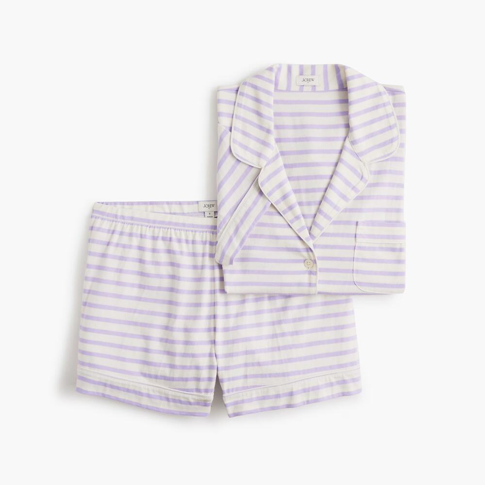 NWT J Crew Factory Striped Knit Short-Sleeve Top and Pants Pajama Set 2X